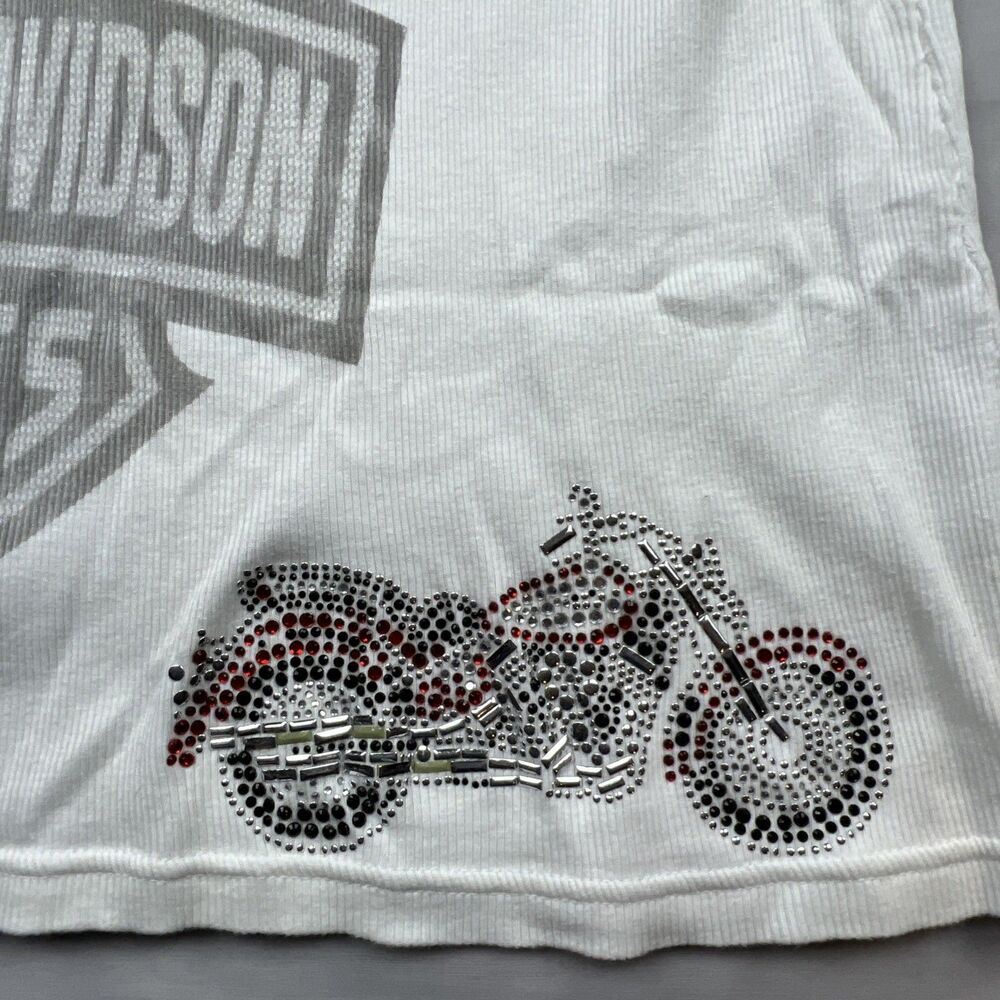 Harley Davidson New Castle Bedazzled Ribbed Tank Top Large - Picture 2 of 6
